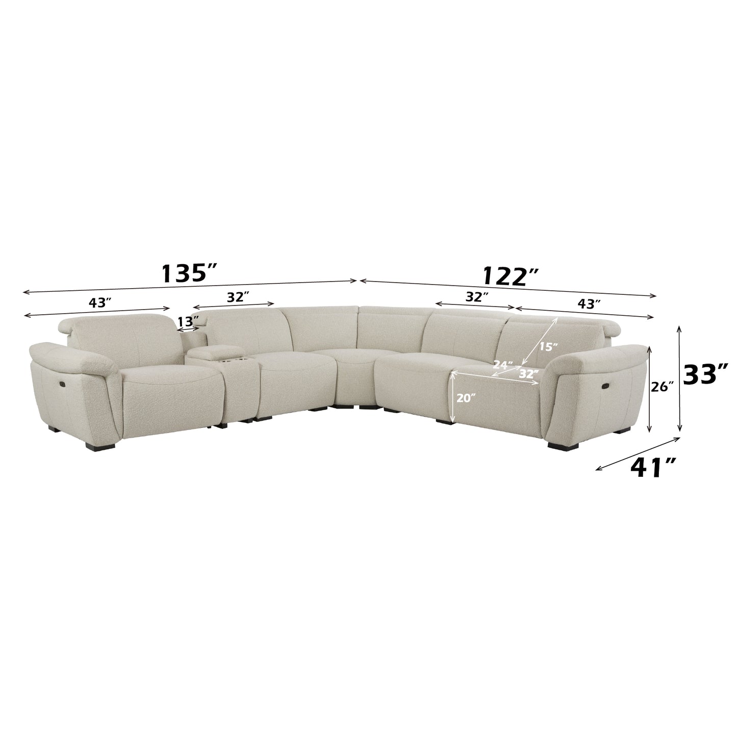 Bouclé Comfort Sectional