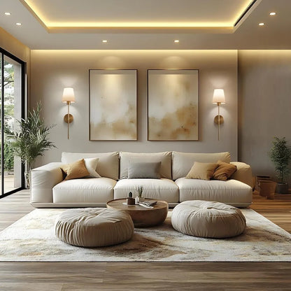 Battery Operated Wall Sconce Set of 2 Gold Rechargeable Wireless Wall Lights with Remote Dimmable RGB LED Bulbs 13 Color Option